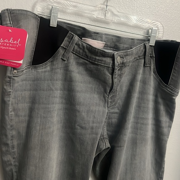 New 18 Isabel Maternity Underbelly Skinny Maternity Jeans - Grey - Picture 12 of 14